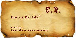 Burzu Mirkó névjegykártya